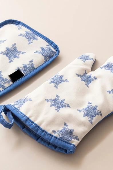 Elysian Blue, Fırın Mutfak Eldiveni, Yanmaz ve ısıya dayanıklı tutacak, 2 Parça - 2