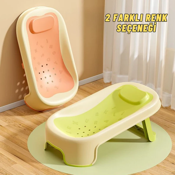 Katlanabilir Silikon Bebek Besleme ve Yıkama Banyo Oturağı Alt Değiştirme Sehpası Pembe - 8