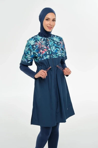 Maresiva 252308 Vela Lacivert Tam Boy Tesettür Mayo - Resim 2