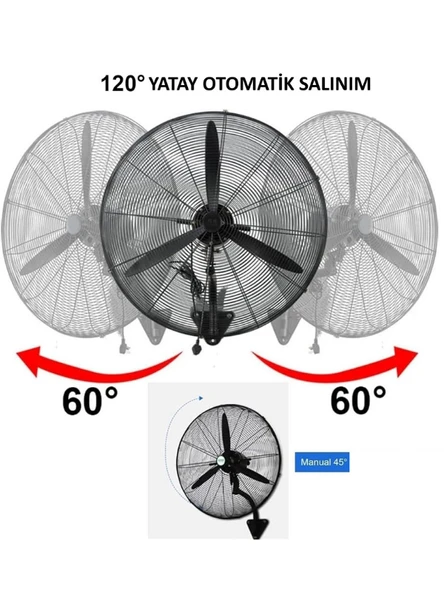 Ventus 30" İnc (75 cm) Sanayi Tipi Duvar Vantilatörü 200W Güç Uzaktan Kumandalı Yüksek Performanslı Fan - 2