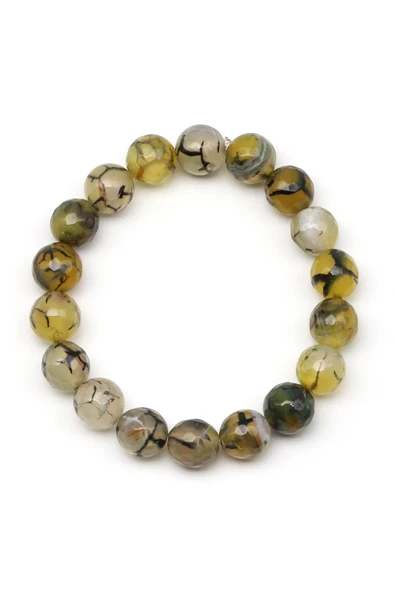 Akik Doğal Taş Bileklik 10 mm Küre Kesim - Resim 2