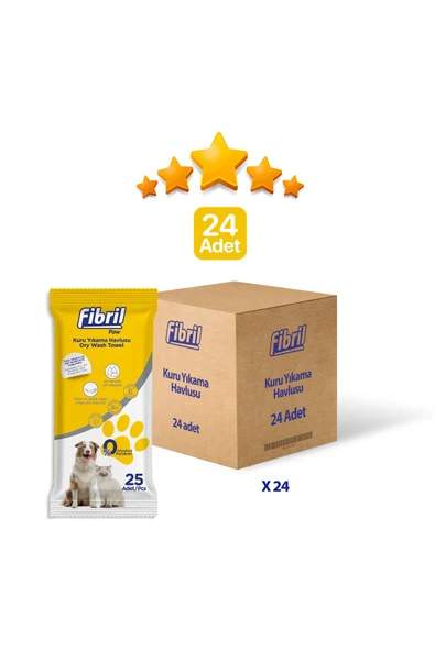 Kedi Ve Köpek Pet Kuru Yıkama Havlusu 25 Parça X 24 Lü Paket