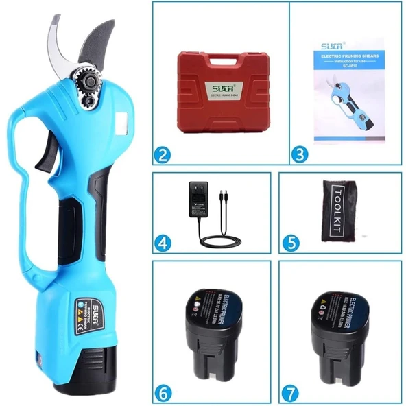 Suca SC 8610A LED Ekranlı Akülü Şarjlı Budama Makası 32 mm - 2