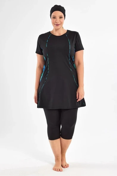 Maresiva 252803  Hollie Büyük Beden Kısa Kol Taytlı Mayo - Resim 7