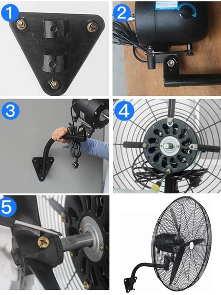 Ventus 30" İnc (75 cm) Sanayi Tipi Duvar Vantilatörü 200W Güç Uzaktan Kumandalı Yüksek Performanslı Fan - 6
