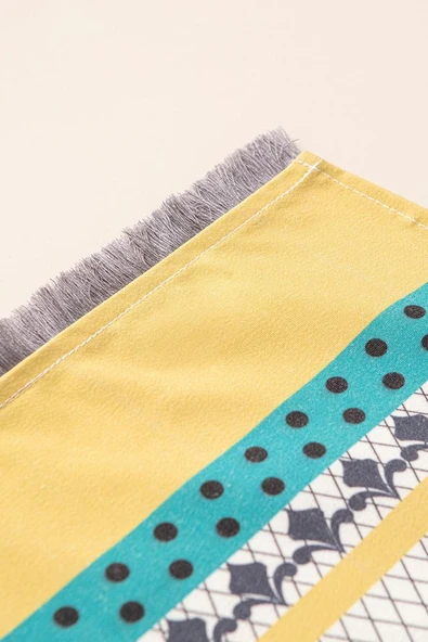 Safran Luxe, Duck Keten Runner, Premium Seri Kaymaz Runner 45x140 - 4