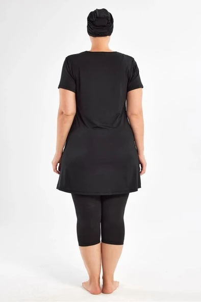 Maresiva 252803  Hollie Büyük Beden Kısa Kol Taytlı Mayo - Resim 4