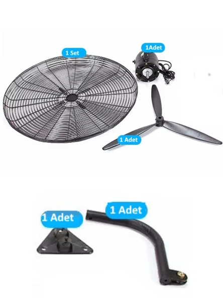 Ventus 30" İnc (75 cm) Sanayi Tipi Duvar Vantilatörü 200W Güç Uzaktan Kumandalı Yüksek Performanslı Fan - 8