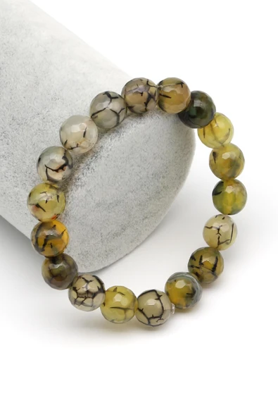 Akik Doğal Taş Bileklik 10 mm Küre Kesim ürün görseli