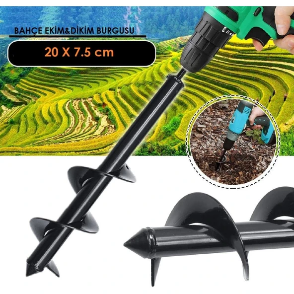 Bitki Ekim-Dikim için Matkap Burgu Ucu 200x75 mm - 5