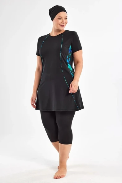 Maresiva 252803  Hollie Büyük Beden Kısa Kol Taytlı Mayo - Resim 6