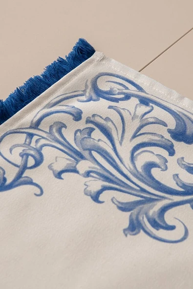 Elysian Blue Premium Serisi Duck Keten Runner, Kaymaz, 45x140 - 3