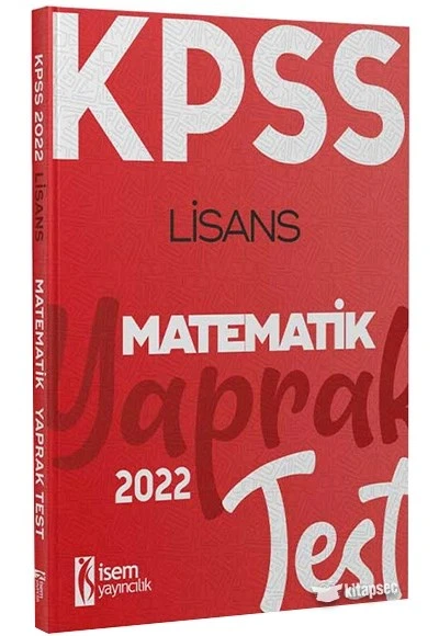 2022 KPSS Matematik Yaprak Test İsem Yayıncılık