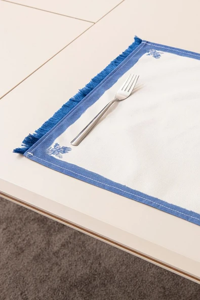 Elysian Blue, Premium Seri Duck Keten Amerikan Servis, 6'lı - 5