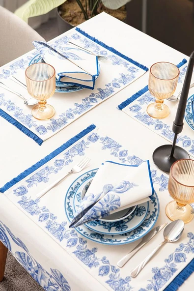 Azure Blue, Premium Seri Sunum Peçetesi, Duck Keten Kumaş 40x40cm