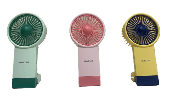 BATUR Taşınabilir Mini El Fanı 3 Ayarlı Mini El Tipi Hızı Sessiz Çalışma ZB134 - KARIŞIK RENKLİ