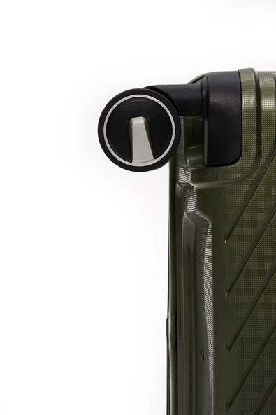 Elatae Exclusive Pro Polipropilen Kırılmaz 2'li Valiz Seti Orta Boy ve Makyaj 2'li Set Haki 5239 - Resim 6