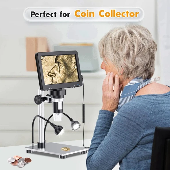 DM9 7'' HDMI DİJİTAL MİKROSKOP 1200X IPS EKRANLI LEHİMLEME MİKROSKOBU - Resim 6