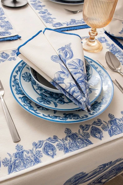 Azure Blue, Premium Seri Sunum Peçetesi, Duck Keten Kumaş 40x40cm - 2