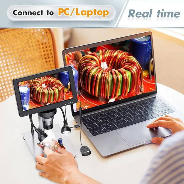 DM9 7'' HDMI DİJİTAL MİKROSKOP 1200X IPS EKRANLI LEHİMLEME MİKROSKOBU - Resim 4