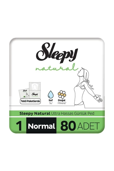 Sleepy Natural Ultra Hassas Günlük Ped Normal 80 Adet Ped ürün görseli