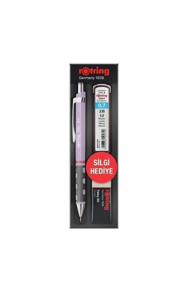 Rotring Tikky Okul Seti 0.7 mm Versatil Kalem + Silgi + Uç  / LİLA ürün görseli