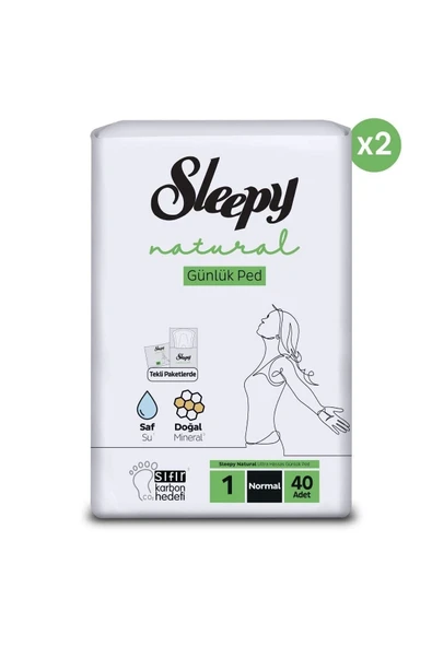 Sleepy Natural Ultra Hassas Günlük Ped Normal 80 Adet Ped - Resim 2