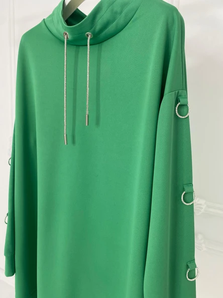 TAŞLI KORDONLU HALKA AKSESUARLI TUNİK - 4