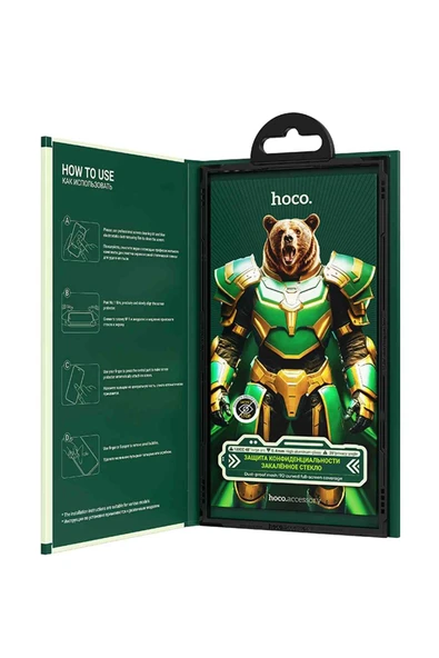 Hoco iPhone 16 Pro Max Uyumlu Bear Shield Hayalet Cam Ekran Koruyucu - 3