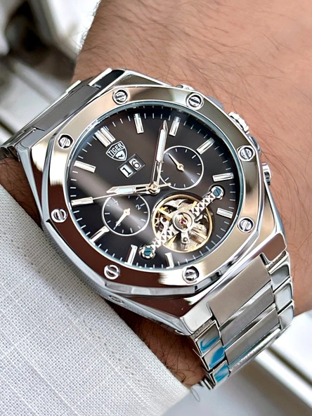 TI-610D TIGER ÇELİK OTOMATİK ERKEK SAATİ ürün görseli