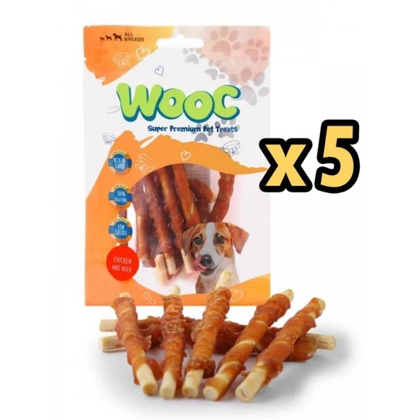 Wooc Tavuk Sargılı Sütlü Stick Köpek Ödülü 80 Gr X 5 Adet ürün görseli 1