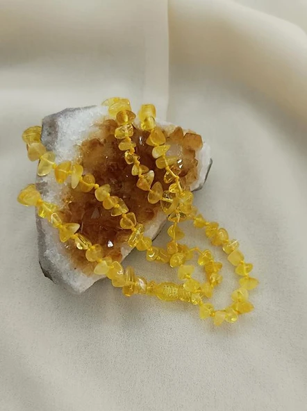 Kolye Kırık Kehribar Amber Doğaltaş Yetişkin Kolyesi - 5