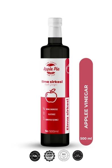 Applepiefoods Elma Sirkesi Net 500 ml Doğal Fermantasyon Apple Cider Vinegar