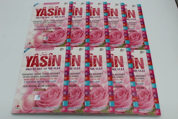 Hediyelik 10 Adet Bilgisayar Hatlı Pembe Yasin-i Şerif Okunuşlu ve Mealli Orta Boy 80shf(17x24cm) - 2