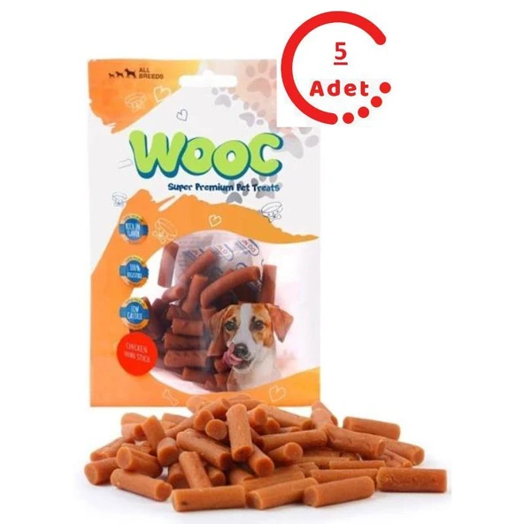 Wooc Tavuklu Mini Çubuk Köpek Ödül Maması 80gr x 5 Adet ürün görseli 1