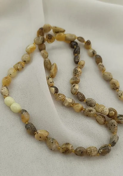 Kolye Damla Kehribar Amber Doğaltaş Yetişkin Kolyesi - 5