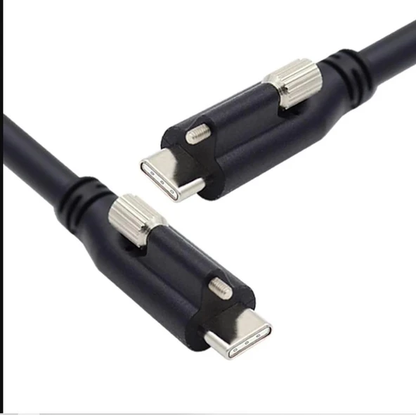 USB 3.1 Type-C to USB Type-C Kilitli Veri Güç Kablosu 3 metre - Resim 5