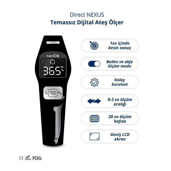 Direct Nexus Temassız Dijital Ateş Ölçer - 2
