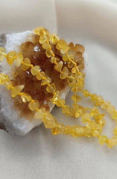 Kolye Kırık Kehribar Amber Doğaltaş Yetişkin Kolyesi - 3