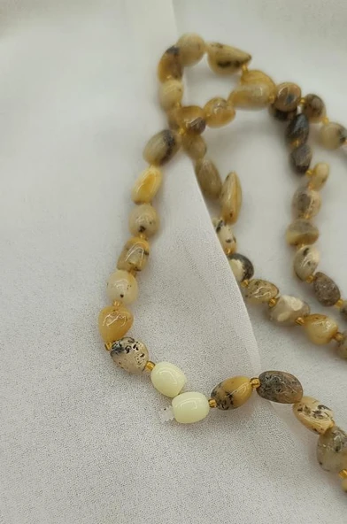 Kolye Damla Kehribar Amber Doğaltaş Yetişkin Kolyesi - 2