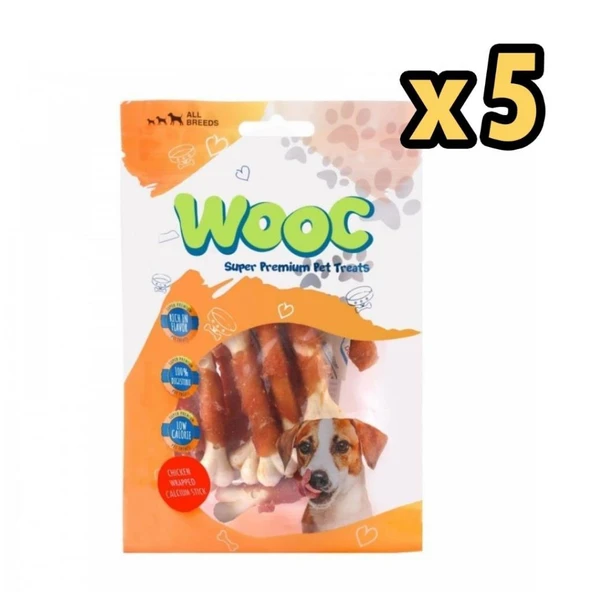 Wooc Tavuk Sargılı Kalsiyum Kemikli Köpek Ödül Maması 80gr X 5 Adet