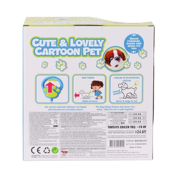 PR66308-25T Tasmalı Yürüyen Peluş Fransız Köpeği - 2