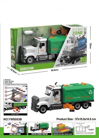 Ceren Ctoys Sesli Işıklı Pilli Sök Tak Yol Temizlik Kamyonu TW9083B