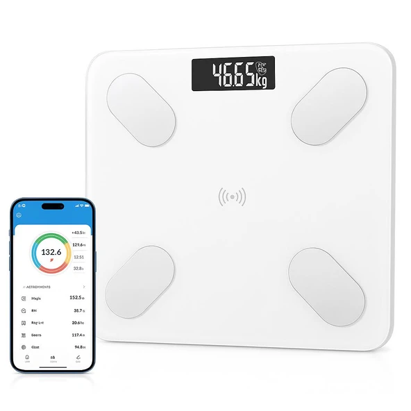 DİJİTAL BANYO BASKÜL KİLO TARTI BLUETOOTH UYGULAMA DESTEKLİ TERAZİ