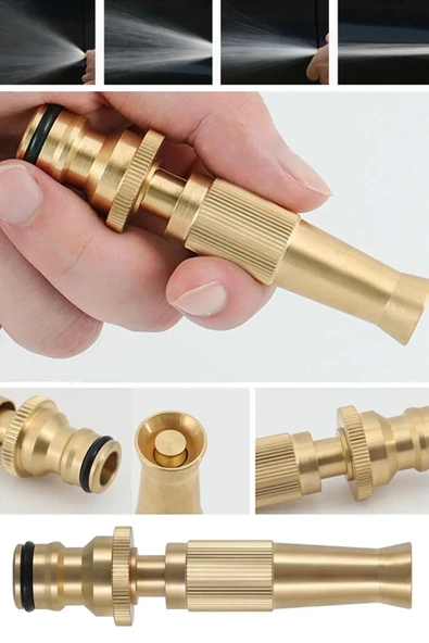 Tilbe Home Pirinç Musluk Ucu ve Hortum Tazyik Bağlantı Aparatı | Tazyikli Sulama ve Araç Yıkama Başlığı - 4