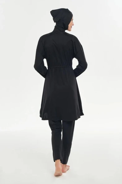 Rozamay 253132 Opal   Siyah Tam Boy Lycralı Dijital Desen Tesettür Mayo - Resim 3