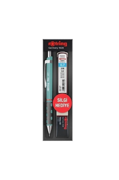 Rotring Tikky Okul Seti 0.7 mm Versatil Kalem + Silgi + Uç  / Deniz Mavisi ürün görseli