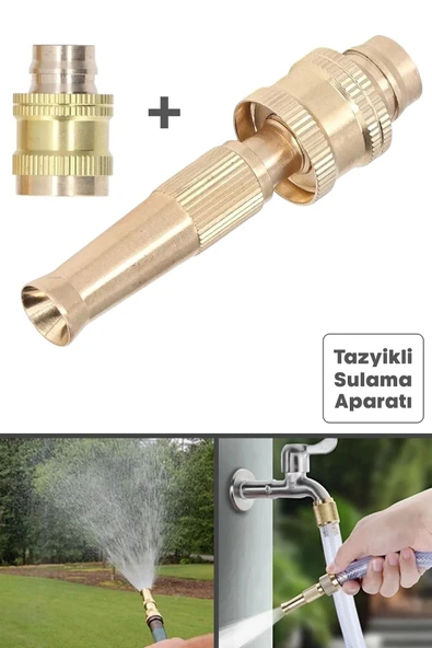 Tilbe Home Pirinç Musluk Ucu ve Hortum Tazyik Bağlantı Aparatı | Tazyikli Sulama ve Araç Yıkama Başlığı