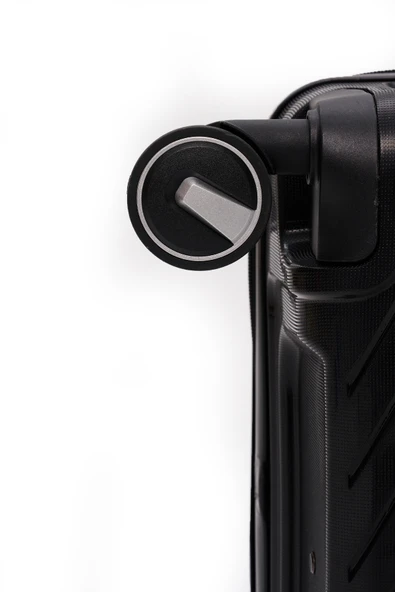 Elatae Exclusive Pro Polipropilen Kırılmaz 2'li Valiz Seti Kabin Boy ve Makyaj 2'li Set Siyah 5239 - Resim 6