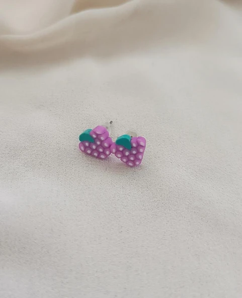 Küpe Çilek Minik Küpe Kadın Genç Kız Bebek küpesi Takı Aksesuar